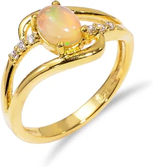 White Opal Ring- Vintage Ring- Welo Opal Ring- Natural Opal Ring- Promise Ring- Silver Opal Ring (R043)