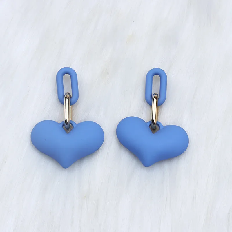 Wholesale Love Acrylic Simple Gold Buckle Chain Earrings