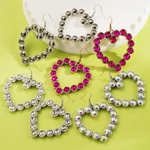 Wholesale New Creative and Fashionable Heart Heart Diamond Cut-out Earrings