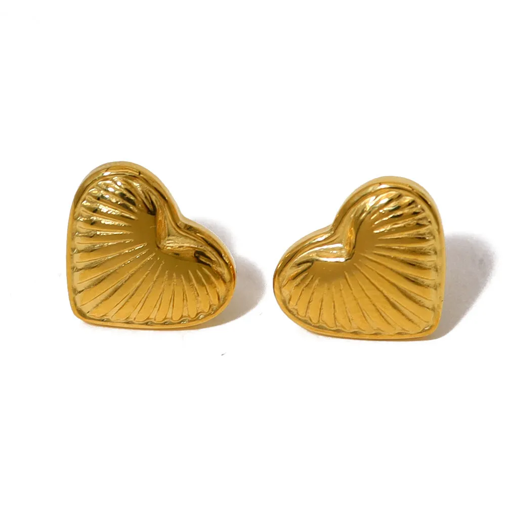 Wholesale of Simple Titanium Steel Heart Earrings