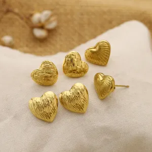 Wholesale of Simple Titanium Steel Heart Earrings