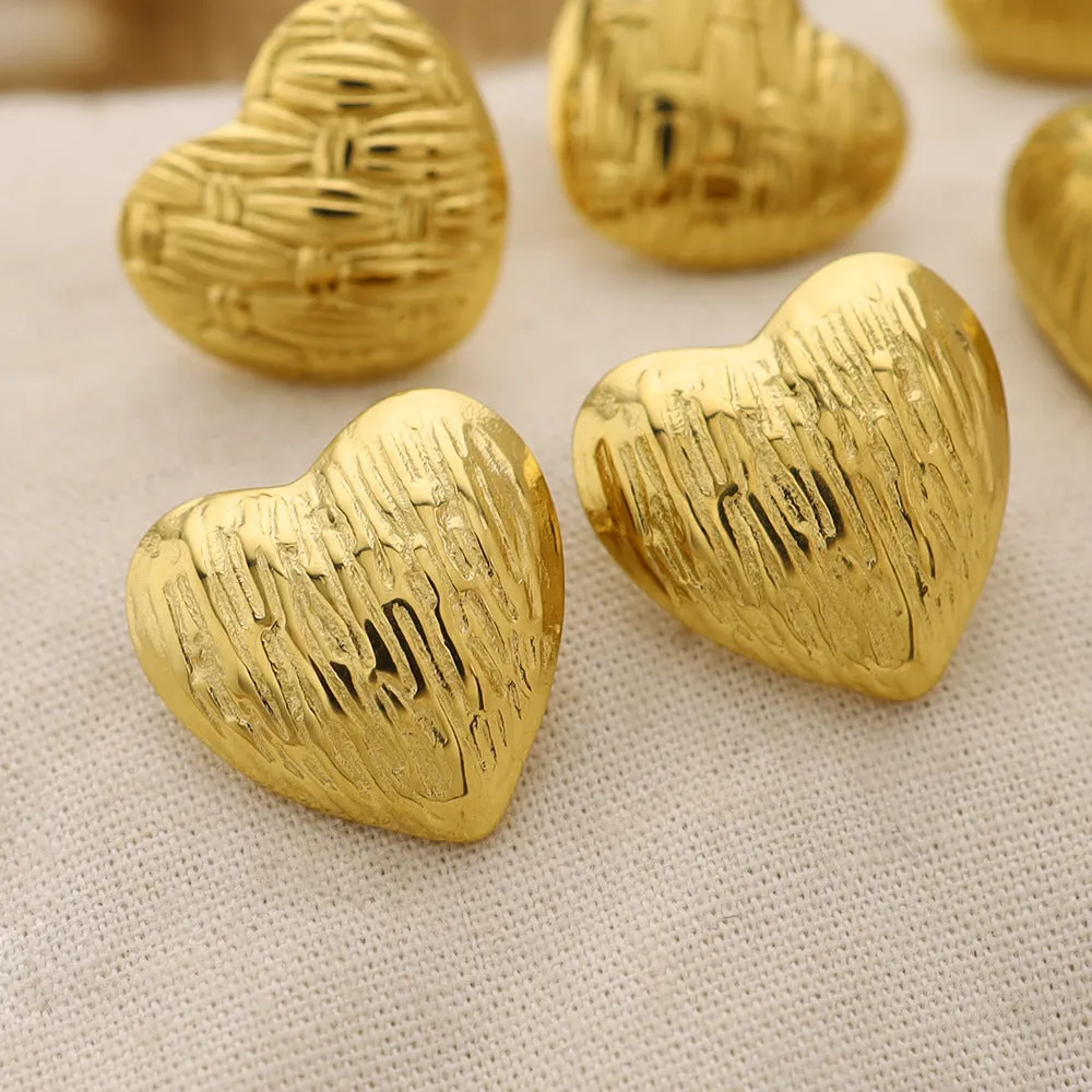 Wholesale of Simple Titanium Steel Heart Earrings