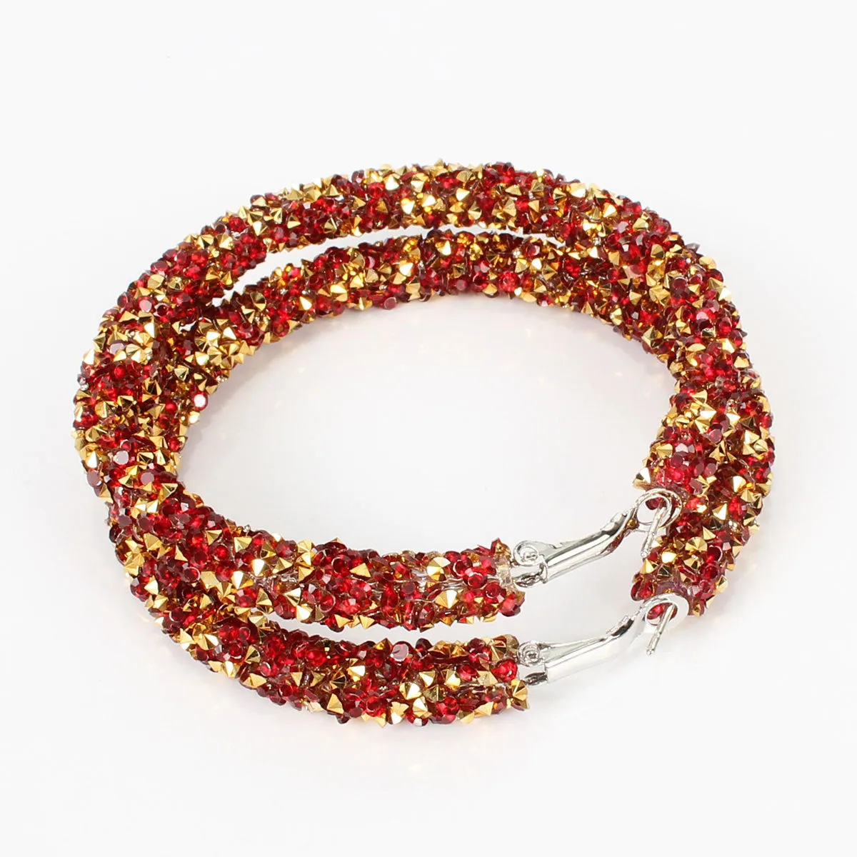 Wholesale Simple Rhinestone Large Hoop Earrings
