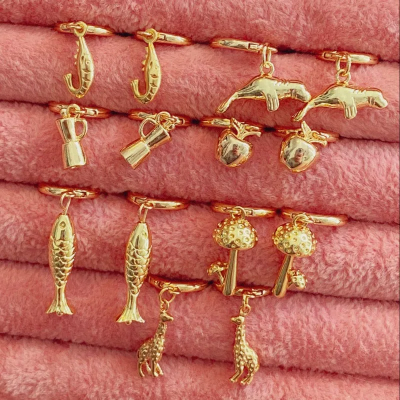 Wholesale Simple Small Gold Fashionable Animal Series Earrings