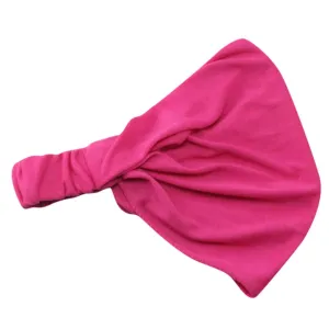 Wide Headbands For Women&Men Plain Thin Knotted Non Slip Head Bands Yoga Workout Hair Accessories 7 Pack (Hot Pink, One Size)