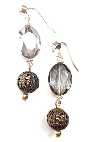 Wire Ear Stone and Gold Charm