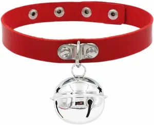 Women Bell Pendant Choker Necklace Handmade Adjustable Hip Hop Costume Cosplay Nightclub Punk Neck Collar Choker