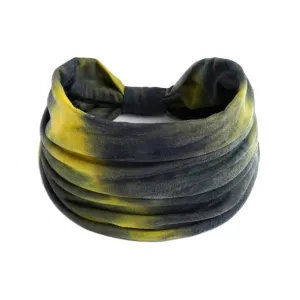 Women Casual Tie Dye Fitness Forehead Band Rainbow Color Widening Yoga Hairband Sports Elastic Sweat Silicone Headband Teeth
