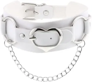 Women Chain Choker Necklace Handmade Adjustable Costume Cosplay Nightclub Party Leather Neck Collar Choker
