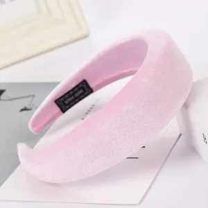 Women Headband Hair Hair Women Sponge Fashion Sweet Head Headband Hairband Girls Hoop Velvet Headband Head Wrap (Pink, One Size)