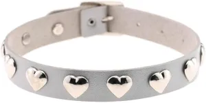 Women Heart Leather Choker Necklace Handmade Adjustable Punk Costume Cosplay Nightclub Neck Collar Choker