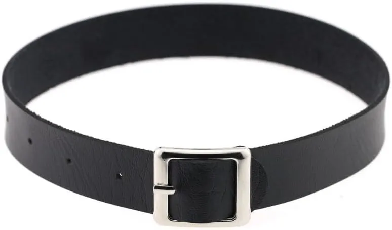 Women Leather Choker Necklace Adjustable Handmade Hip Hop Costume Cosplay Nightclub Punk Neck Collar Choker