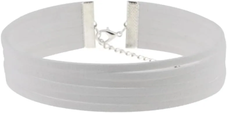 Women Multilayer Velvet Neck Collar Choker Necklace Adjustable Handmade Hip Hop Costume Cosplay Nightclub Choker