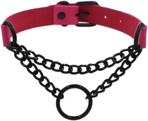 Women Punk Choker Necklace Handmade Adjustable Hip Hop Costume Cosplay Nightclub Chain Neck Collar Choker