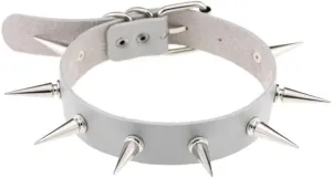 Women Rivet Choker Necklace Adjustable Handmade Hip Hop Costume Cosplay Nightclub Punk Spike Neck Collar Choker
