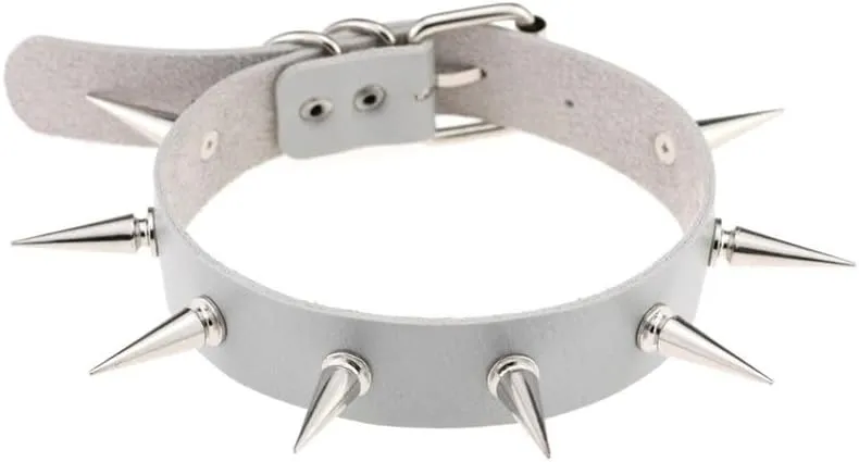 Women Rivet Choker Necklace Adjustable Handmade Hip Hop Costume Cosplay Nightclub Punk Spike Neck Collar Choker