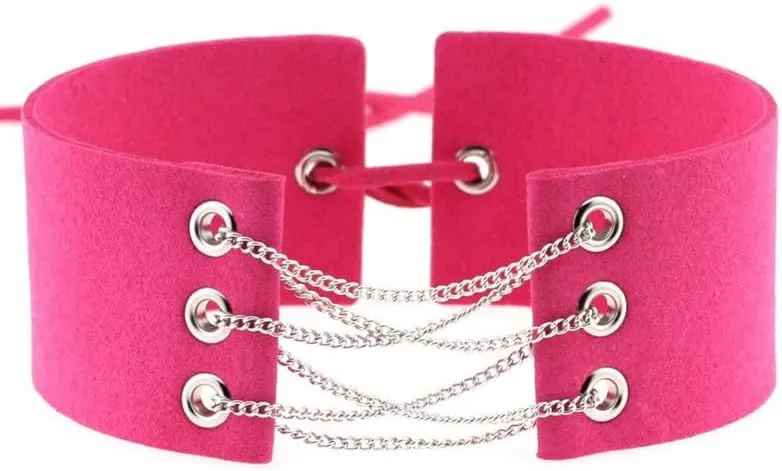 Women Velvet Choker Necklace Handmade Wide Adjustable Costume Cosplay Nightclub Punk Neck Collar Choker