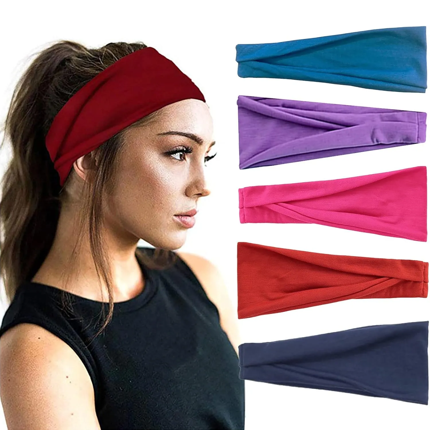Women Wide Headbands Boho Bandeau Headbands Floral Printed Hair Band Fashion Hair Accessories