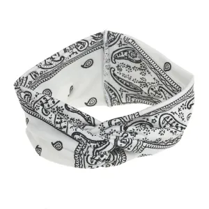 Women Wide Headbands Boho Bandeau Headbands Floral Printed Hair Band for Yoga Outdoor Sport