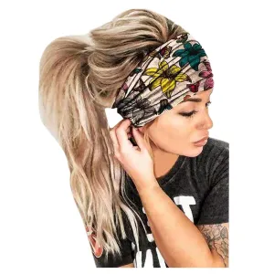 Women Wide Headbands Boho Bandeau Headbands Floral Printed Non Slip Headbands Fashion Hair Accessories