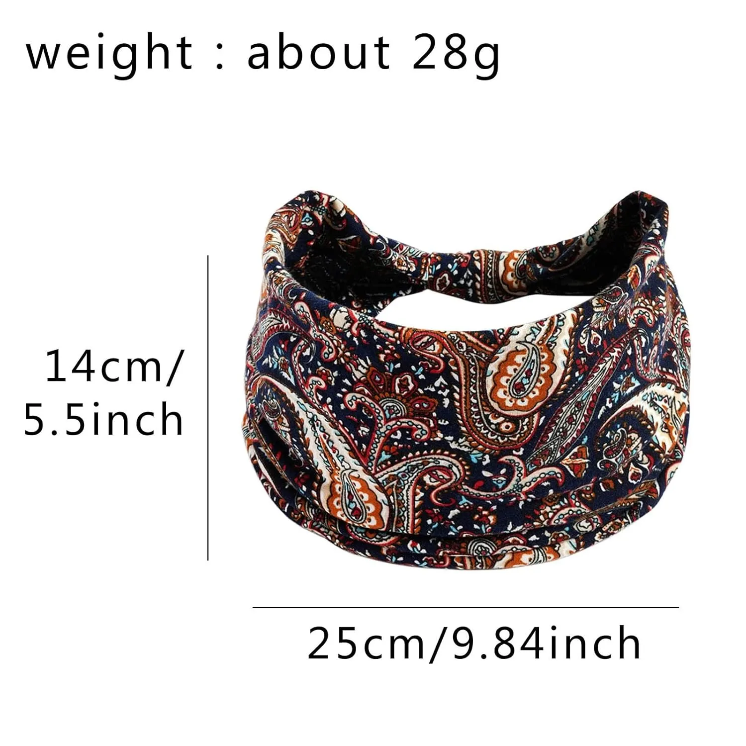 Women Wide Headbands Boho Bandeau Headbands Floral Printed Non Slip Headbands Outdoor Hair Accessories