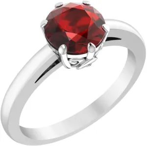 Womens 925 Sterling Silver Classic Solid Band Solitaire Center Round 7 mm Gemstone Timeless Engagement Wedding Jewelry Accessory Fine Ring