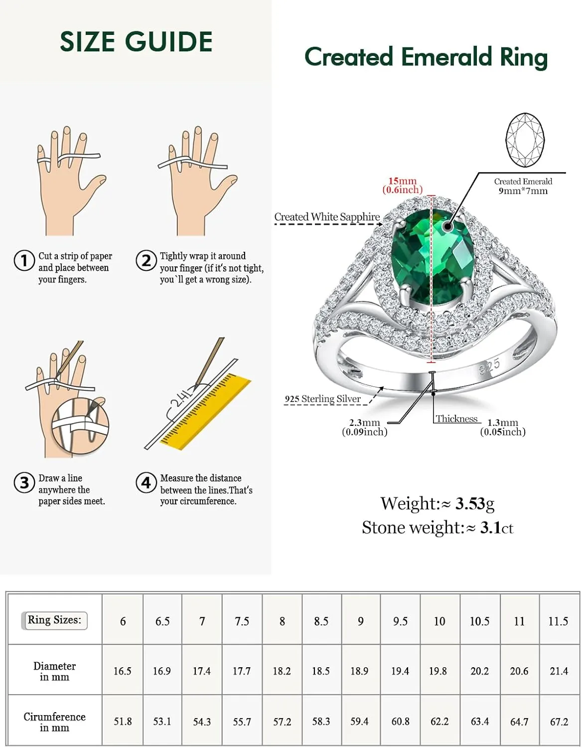 Womens Engagement Ring 925 Sterling Silver Oval Elongated Cushion Cut Sapphire/Ruby/Emerald/Opal Gemstone Anniversary Statement Cocktail Halo Ring Size 6 to 10 (with Gift Box)