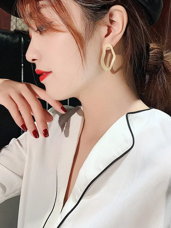 xakxx Simple Normcore Irregular Geometry Alloy Earrings