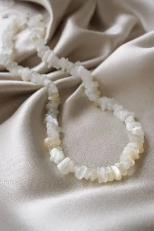 Xander Kostroma Moonstone Chip Necklace –925 Sterling Silver, 42cm Extn –To Enhance Creativity, Intuition & Emotional Balance