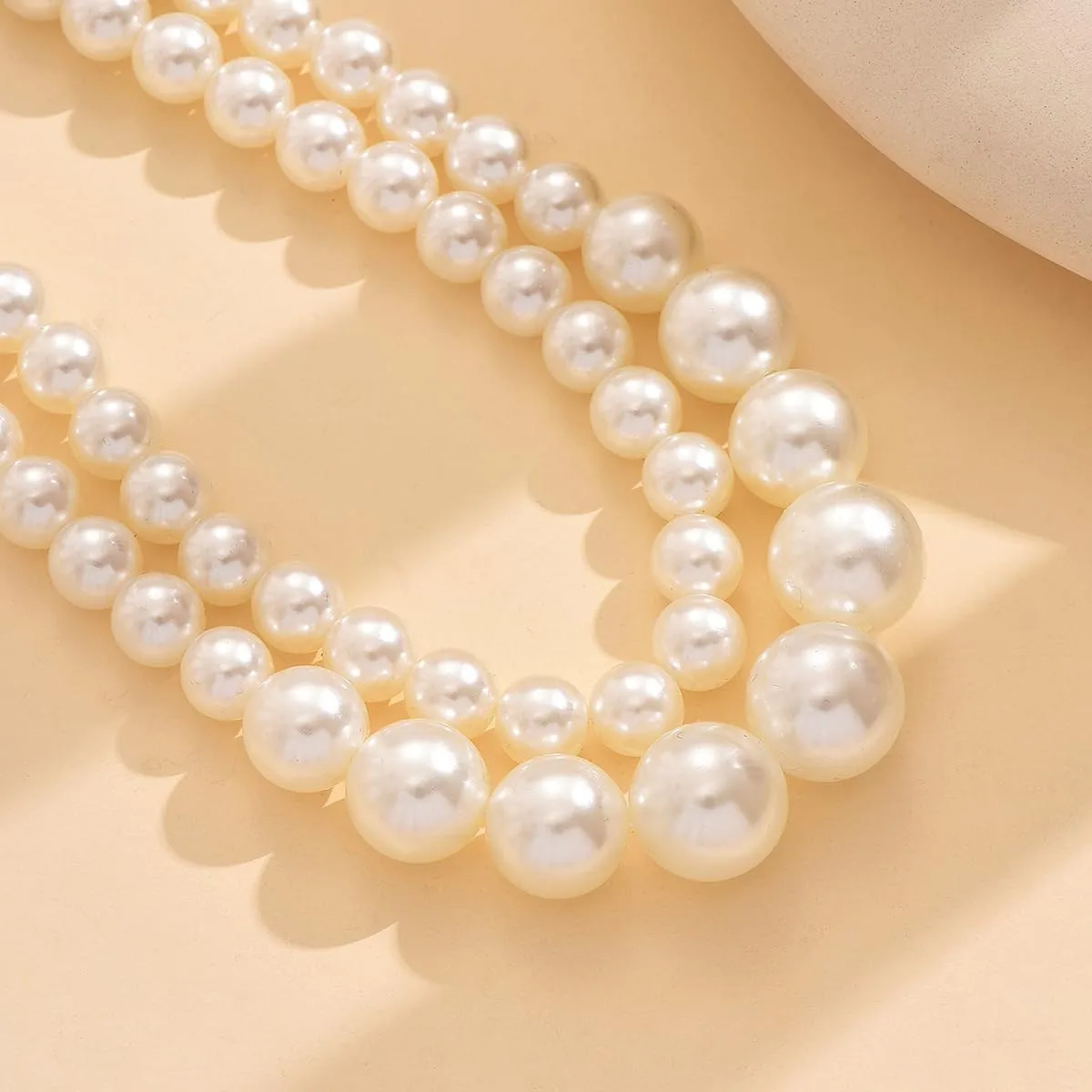 Y 14K Gold Plated Pearl Necklace - Dainty Gold Beaded Pearl Choker Chain Necklace for Women - Prom, Wedding, Bridal, Bridesmaid Jewelry