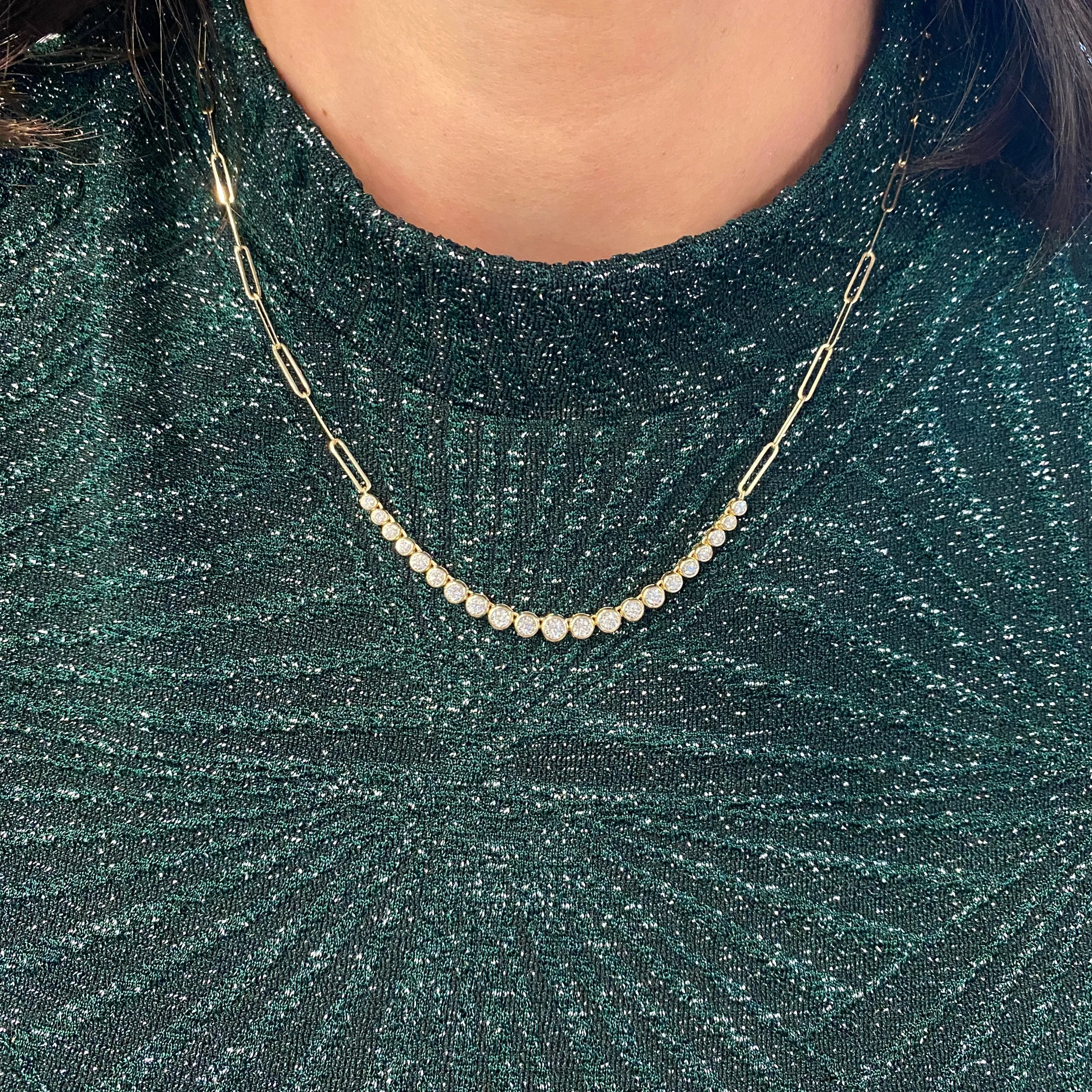 Yellow Gold Diamond Fancy Link Necklace