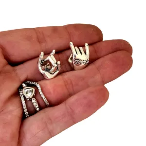 You Rock Charm, Rock and Roll Hand Sign Charm, for Charm Bracelets