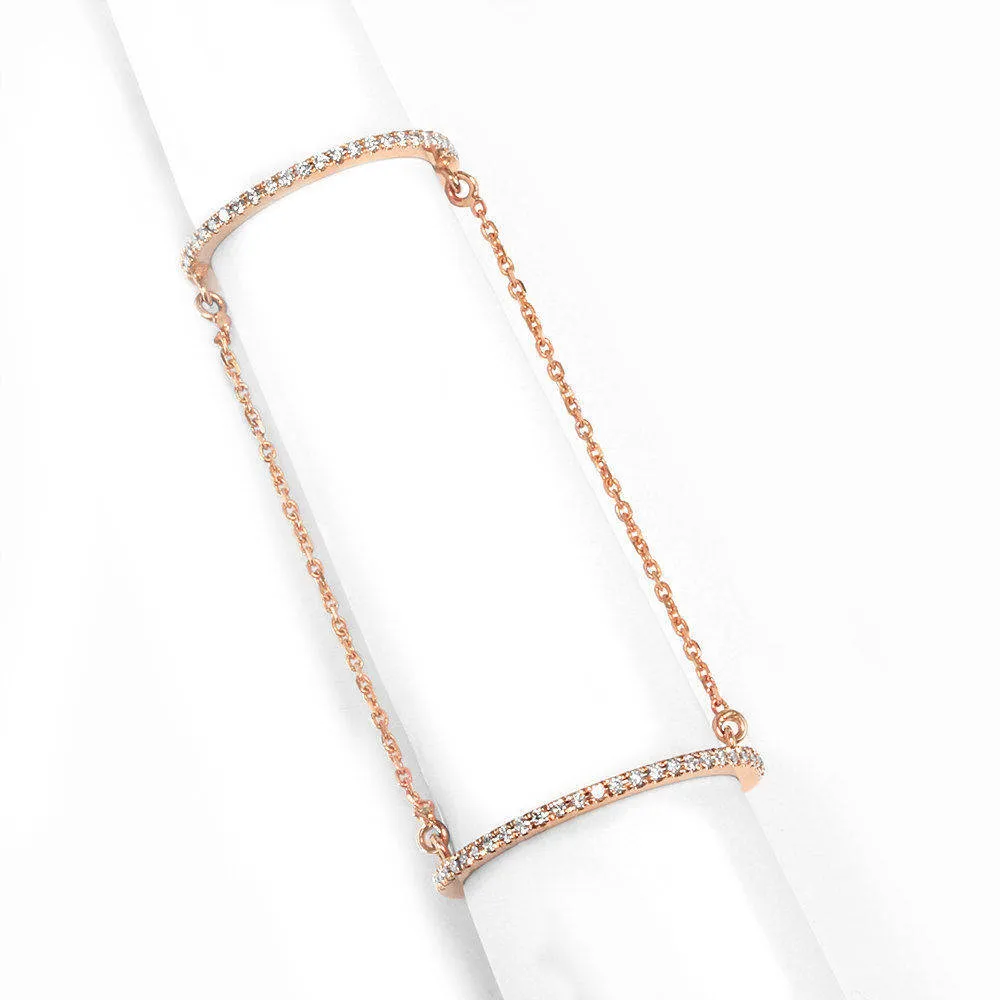 Zen Garden Double Ring Chain Diamond Ring