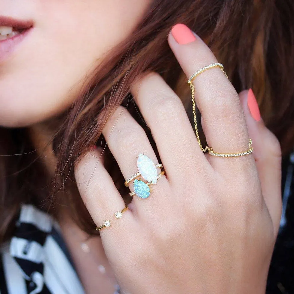 Zen Garden Double Ring Chain Diamond Ring